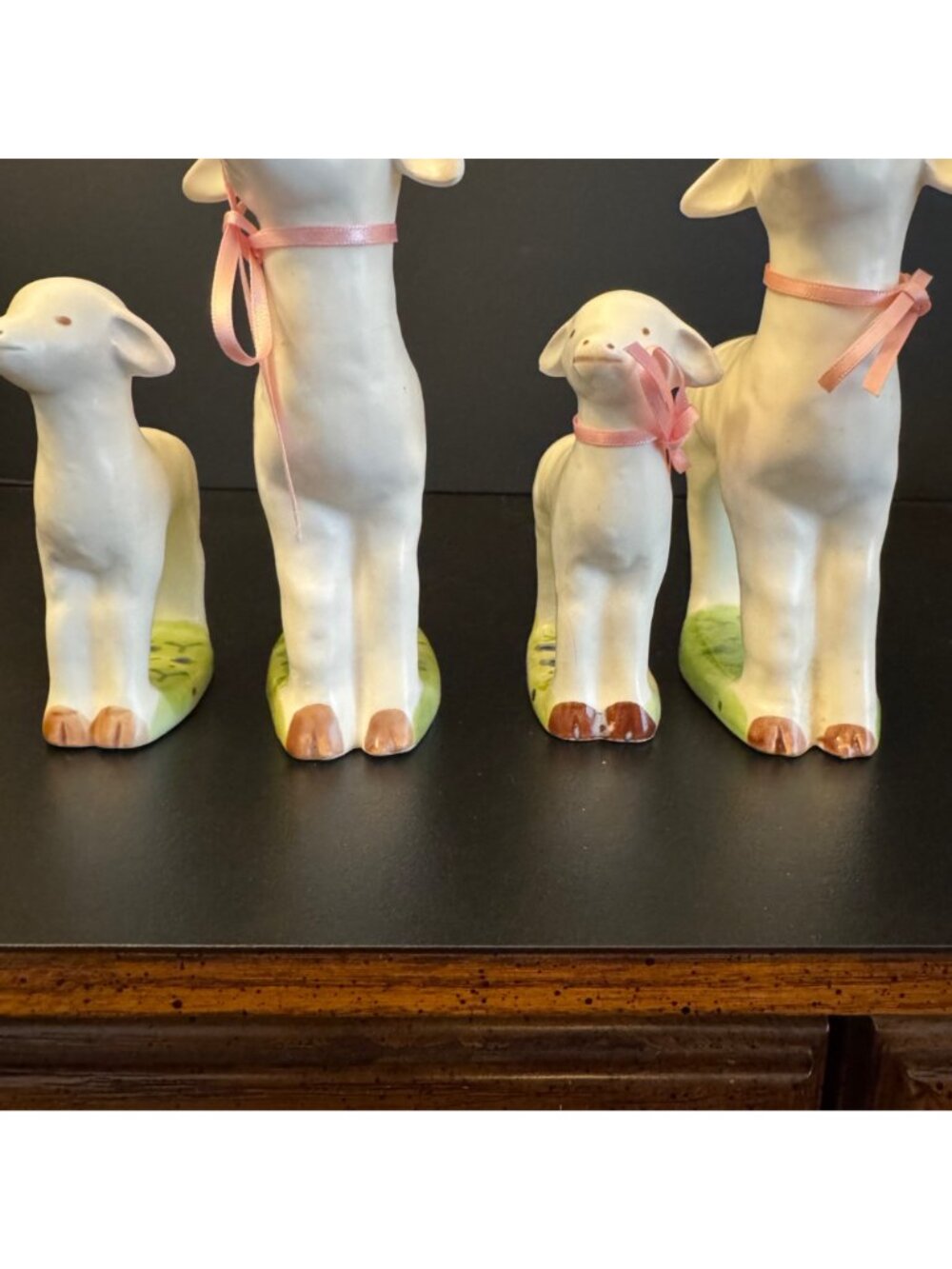Vintage Dept 56 Sheep Lamb Family Figurines Set of 4 Farmhouse Made in Japan - Picture 6 of 14